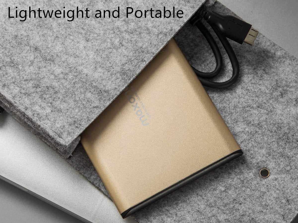 Maxone 500GB Ultra Slim Portable External Hard Drive HDD USB 3.0 Compatible with PC, Laptop, Charcoal Grey