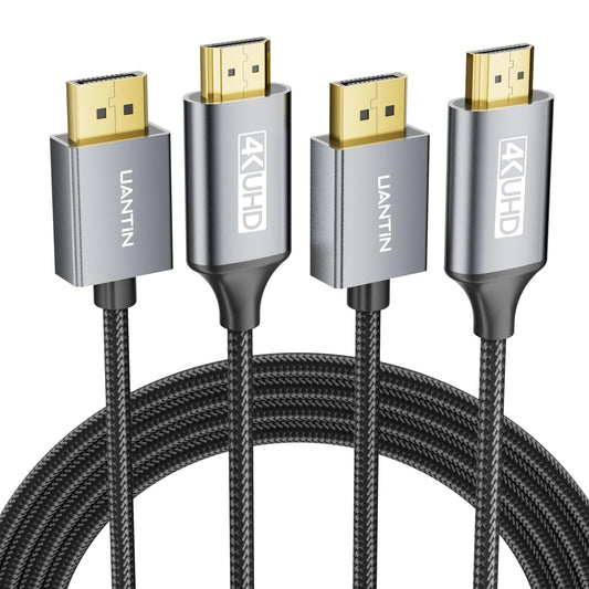 UANTIN 4K DisplayPort to HDMI Cable 6Ft, Uni-Directional Only, DP 1.2 (Source) to HDMI 1.4 (Display), 4K@30Hz, 2K@60Hz, Display Port Braided Cord for AMD, NVIDIA, Dell, Monitor