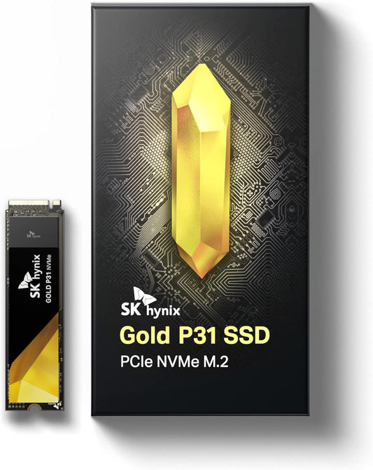 SK Hynix Gold P31 1TB PCIe NVMe Gen3 M.2 2280 Internal SSD, Up to 3500MB/S, Compact M.2 SSD Form Factor SSD, Internal Solid State Drive with 128-Layer NAND Flash