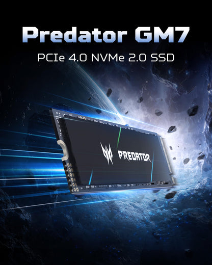 Acer Predator GM7 2TB SSD: M.2 2280 PCIe Gen 4 x4 NVMe 2.0, Read Speed Up to 7400 MB/s, Internal PC Solid State Drive for Laptop, Desktop and PS5 - BL.9BWWR.119