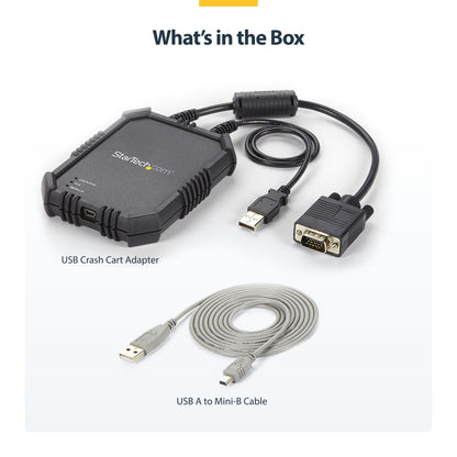 StarTech.com Portable Laptop Crash Cart Adapter, USB/VGA Analogue KVM Console, File Transfer & Video Capture, Windows/Linux/MacOS, TAA