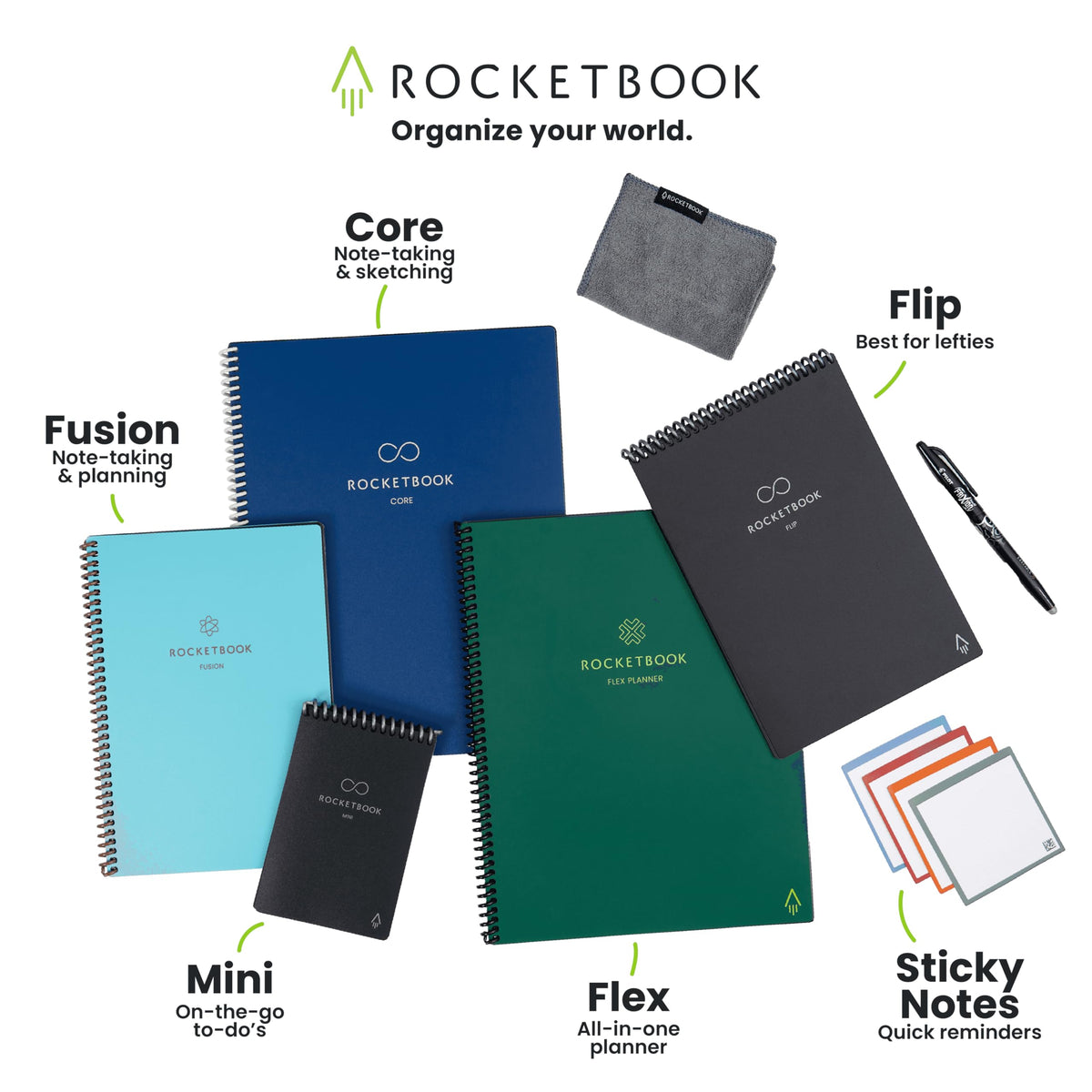 Rocketbook Fusion Hybrid Reusable Planner and Notebook in One, Additional Blank Pages, Goal and Project Tracker, Undated Planner, Letter Size 8.5x11, Black (Pack of 1)