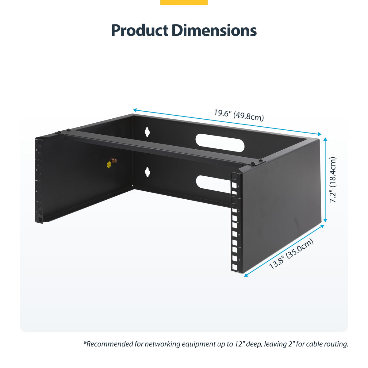 StarTech.com 6U Wall Mount Network Rack - 14 Inch Deep (Low Profile) - 19" Patch Panel Bracket for Shallow Server and IT Equipment, Network Switches - 44lbs/20kg Weight Capacity, Black (WALLMOUNT6)