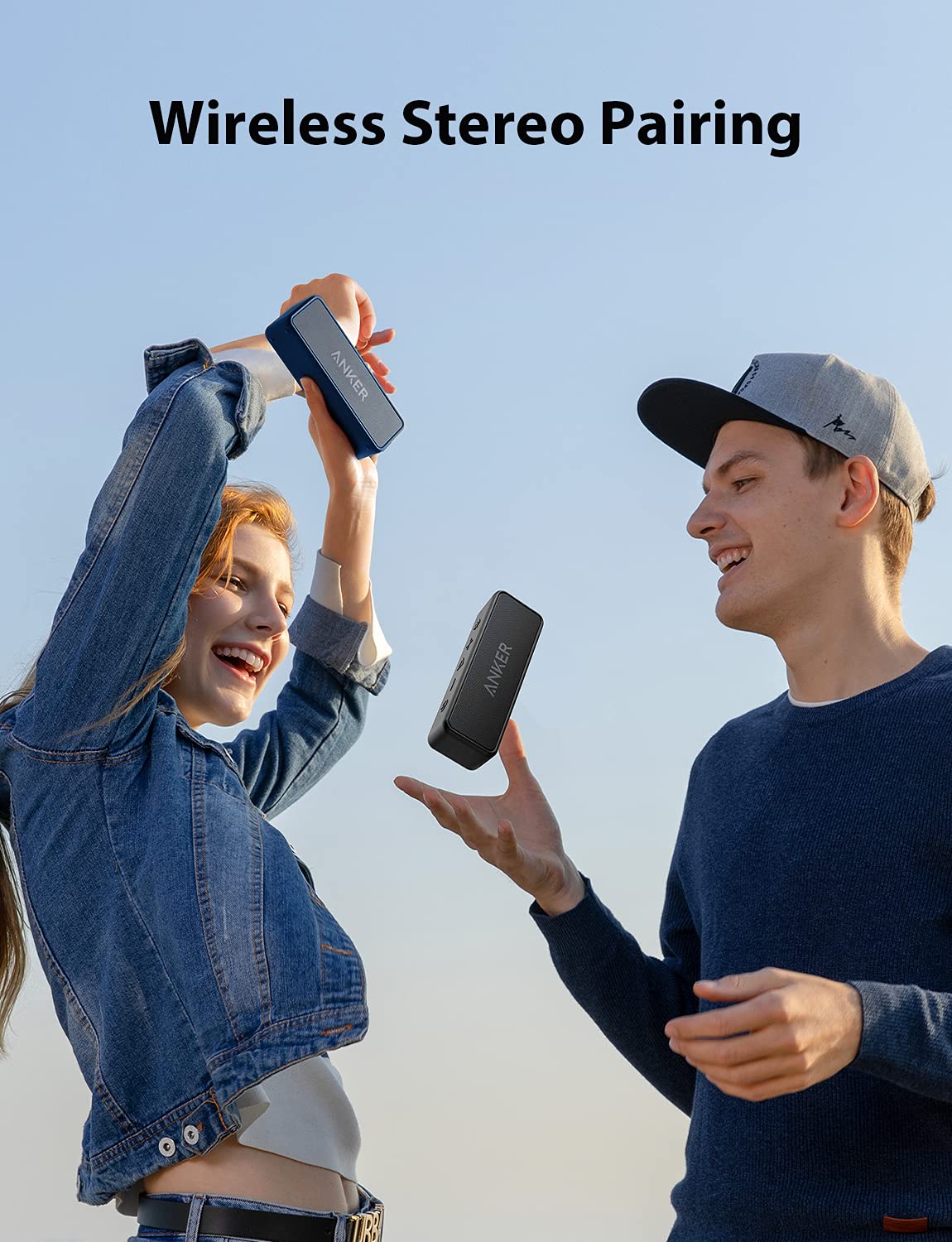 Anker Soundcore 2 Portable Bluetooth Speaker with Stereo Sound, Bluetooth 5, Bassup, IPX7 Waterproof, 24-Hour Playtime, Wireless, Speaker for Home, Outdoors, Travel