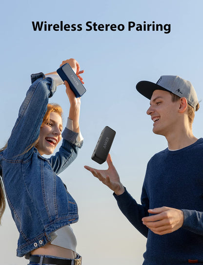Anker Soundcore 2 Portable Bluetooth Speaker with Stereo Sound, Bluetooth 5, Bassup, IPX7 Waterproof, 24-Hour Playtime, Wireless, Speaker for Home, Outdoors, Travel