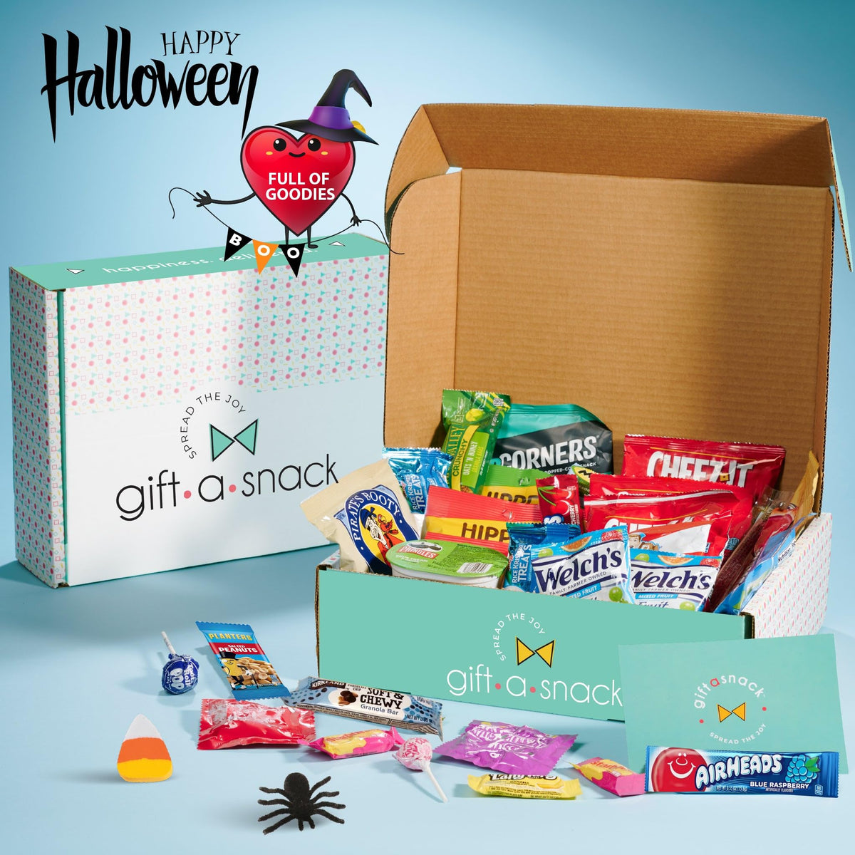 Gift A Snack - Fathers Day Treats Snack Box Variety Pack Care Package + Greeting Card (40 Count) Birthday Sweet Treats Gift Basket, Candies Chips Crackers Bars Office Food Assortments & Variety Gifts