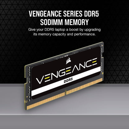 CORSAIR Vengeance SODIMM DDR5 RAM 16GB (1x16GB) 4800MHz CL40-40-40-77 1.1V Intel AMD Laptop Notebook Memory - Black (CMSX16GX5M1A4800C40)