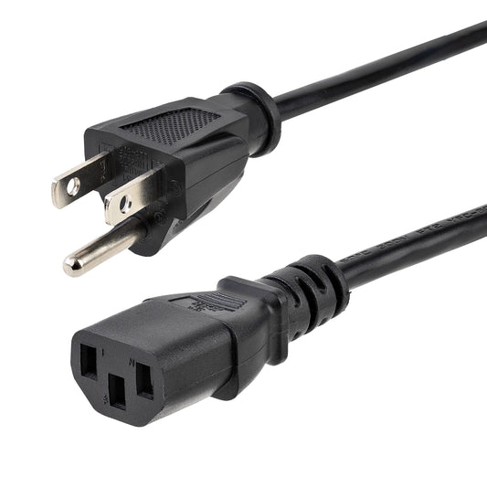 StarTech.com 10ft (3m) Computer Power Cord, NEMA 5-15P to C13, 10A 125V, 18AWG, Black Replacement AC Power Cord, Printer, PC Power Supply Cable, Monitor Power Cable - UL Listed (PXT101 10)