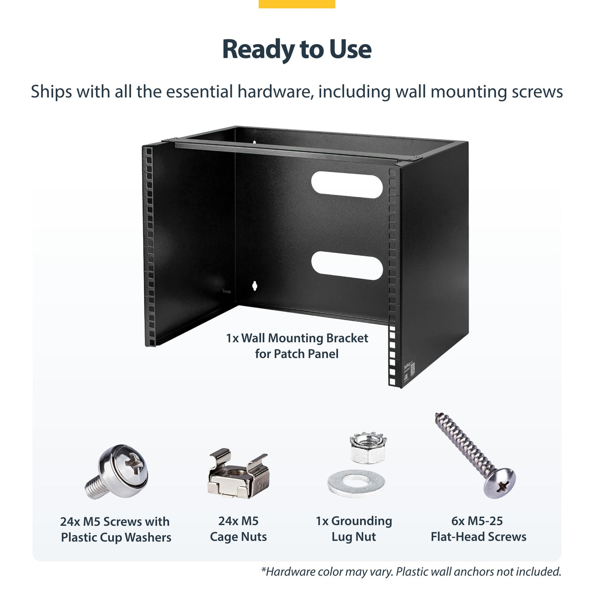 StarTech.com 6U Wall Mount Network Rack - 14 Inch Deep (Low Profile) - 19" Patch Panel Bracket for Shallow Server and IT Equipment, Network Switches - 44lbs/20kg Weight Capacity, Black (WALLMOUNT6)