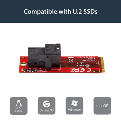 StarTech.com M.2. PCI-e NVMe to U.2 (SFF-8639) Adapter - Not Compatible with SATA Drives or SAS Controllers - For M.2 PCIe NVMe SSDs - PCIe M.2 Drive to U.2 Host Adapter - M2 SSD Converter, TAA