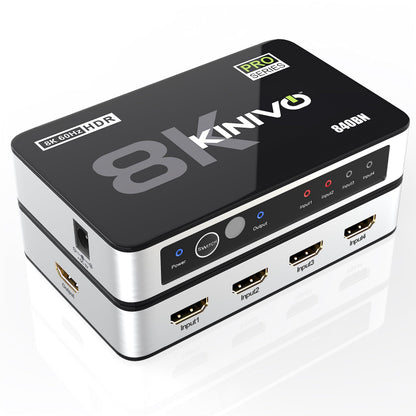 Kinivo HDMI Switch 5 in 1 Out 4K 60Hz (HDR 10, High Speed 18Gbps, IR Remote, HDCP2.2, Dolby Vision, VRR) - 550BN Switcher Compatible with Roku, PS5, Xbox, Apple TV, Nintendo Switch 2, Cable Box