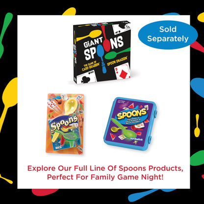 PlayMonster Spoons in a Case, Card Games for Kids - Spoons Game, Fun Family Games for Kids and Adults, Game Night, Travel Games, 3-6 Players, Ages 7+