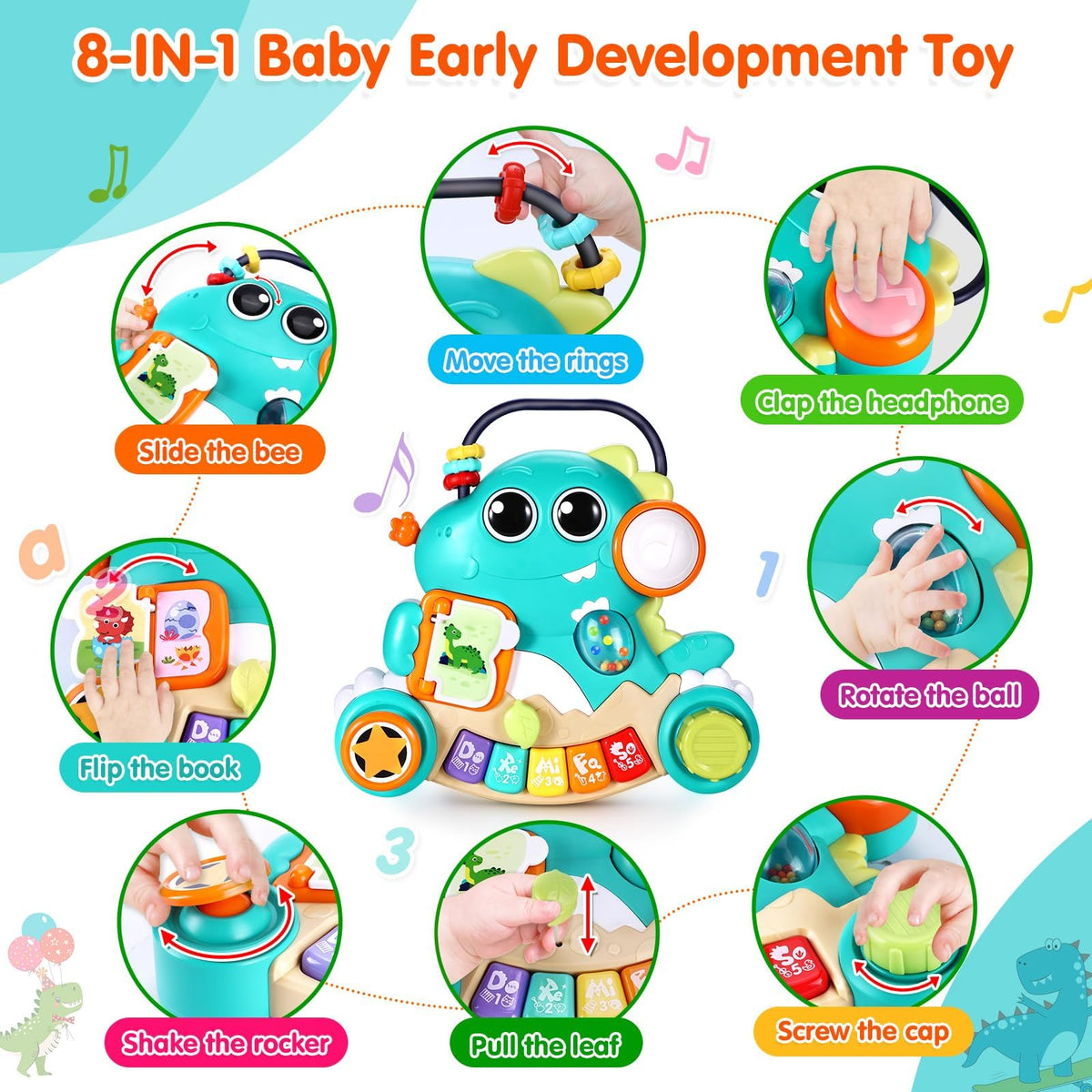 Baby Piano Toy 6 to 12 Months Light Up Music Baby Toys for 6 9 12 18 Months Early Learning Educational Piano Keyboard Infant Babies Girl Toy 1 Year Old Boy Girls Gift