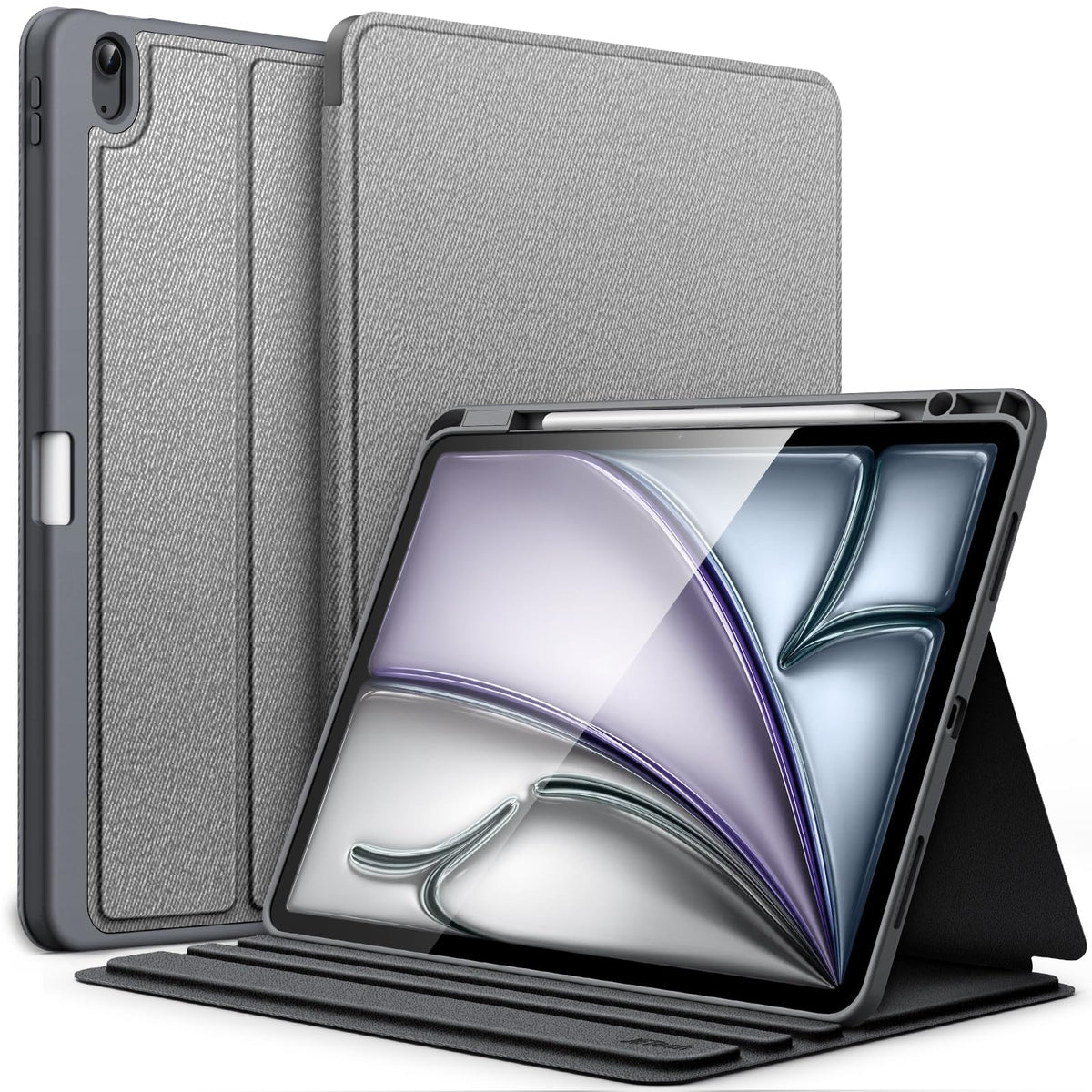 JETech Case for iPad Air 13-Inch M4/M3/M2 (2026/2025/2024) with Pencil Holder, Slim Folio Stand Protective Tablet Cover, Multi-Angle Viewing, Auto Wake/Sleep (Black)