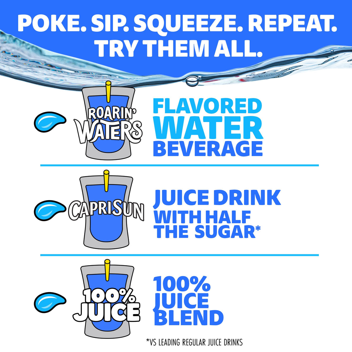 Capri Sun 100% Juice Fruit Punch Naturally Flavored Juice Blend, 40 ct Pack, 4 Boxes of 10 Pouches