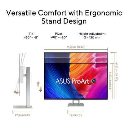 ASUS ProArt Display PA278QV 27” WQHD (2560 x 1440) Monitor, 100% sRGB/Rec. 709 ΔE < 2, IPS, DisplayPort HDMI DVI-D Mini DP, Calman Verified, Eye Care, Anti-Glare, Tilt Pivot Swivel Height Adjustable