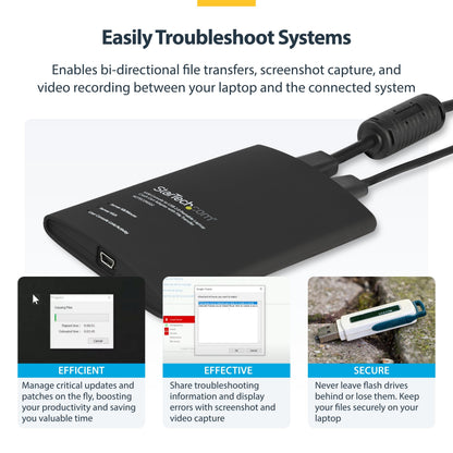 StarTech.com Portable Laptop Crash Cart Adapter, USB/VGA Analogue KVM Console, File Transfer & Video Capture, Windows/Linux/MacOS, TAA
