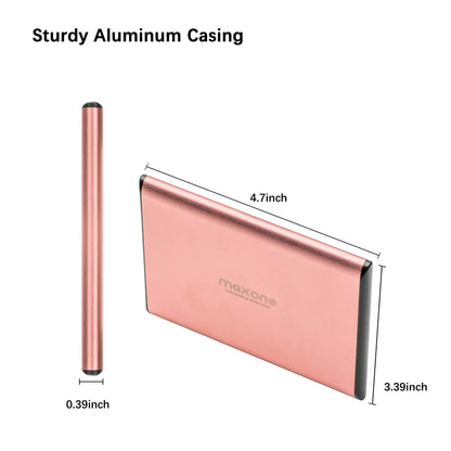 Maxone 500GB Ultra Slim Portable External Hard Drive HDD USB 3.0 Compatible with PC, Laptop, Charcoal Grey