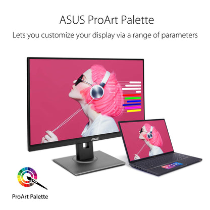 ASUS ProArt Display PA278QV 27” WQHD (2560 x 1440) Monitor, 100% sRGB/Rec. 709 ΔE < 2, IPS, DisplayPort HDMI DVI-D Mini DP, Calman Verified, Eye Care, Anti-Glare, Tilt Pivot Swivel Height Adjustable