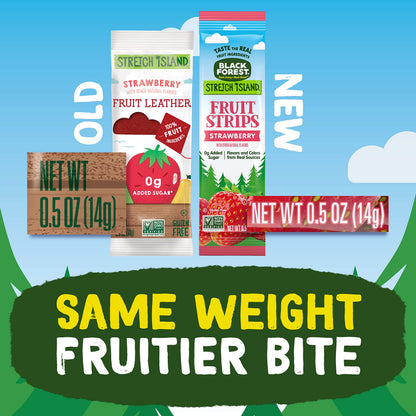 Black Forest, Stretch Island, Fruit Strips, Cherry, Apple, Raspberry, Grape, Strawberry, and Apricot, Zero Grams Added Sugar Non-GMO, 48 ct