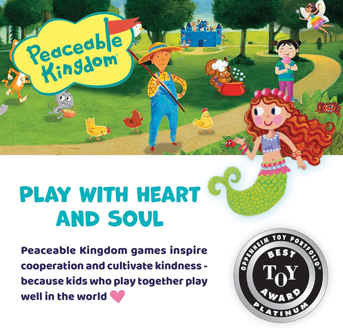 Peaceable Kingdom Mermaid Island Award Winning Cooperative Board Game for 2 to 6 Kids Ages 5+