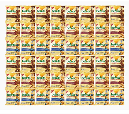 BelVita Breakfast Biscuits Variety Packs | 3 Natural Flavors - 12 Chocolate belVita Snack Packs, 12 Cinnamon Brown Snack Packs, and 12 Blueberry Snack Packs | Sameday Shippers Offers Free SameDay Shippers Branded Bag Clip