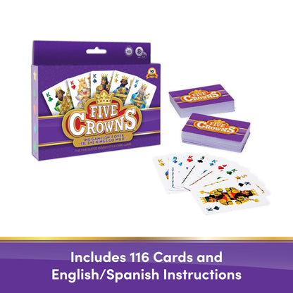 Five Crowns – Card Game for Kids and Adults, Travel and Family Game Night Favorite, The Game isn’t Over Until the Kings Go Wild, 5 Suited Rummy Style Card Game, 1-7 Players, Ages 8+
