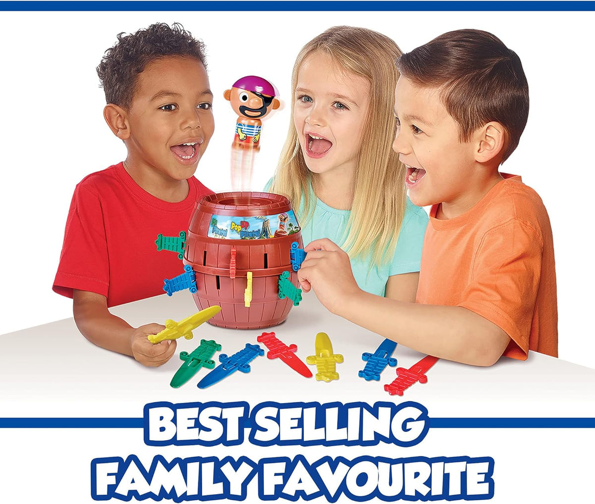 TOMY Pop Up Pirate Board Game - Family and Preschool Kids Games for Family Game Night - Winter Break Activities- Girls and Boys Games - 2-4 Players - Ages 4 Years and Up