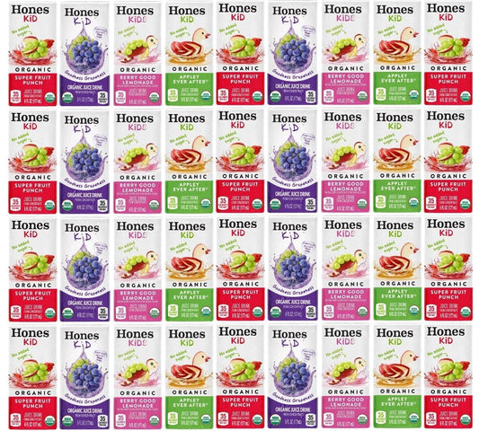Honest Kid Premium Organic Juice Drink Variety Pack, 6 Fl Oz Boxes, 44 Count