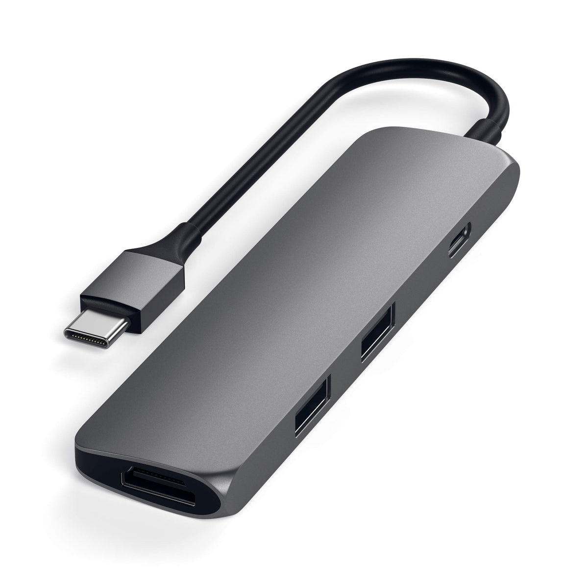 Satechi USB C Hub Multiport Adapter, USB C Docking Station with 4K HDMI, 60W USB C PD Charging, 2 USB-A, for MacBook Pro/Air M1 M2 M3, Dell, HP, Surface, Lenovo - Space Gray