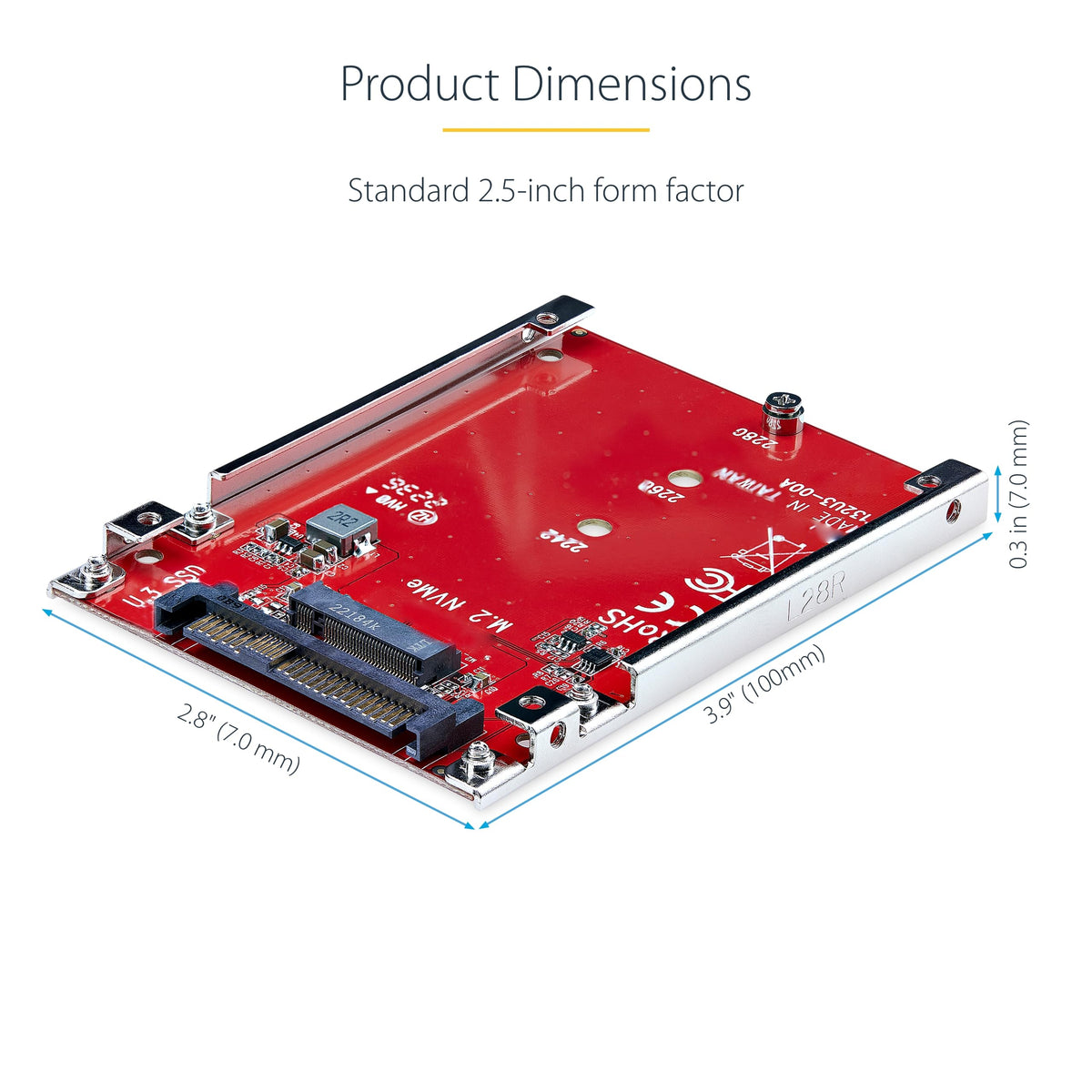 StarTech.com M.2. PCI-e NVMe to U.2 (SFF-8639) Adapter - Not Compatible with SATA Drives or SAS Controllers - For M.2 PCIe NVMe SSDs - PCIe M.2 Drive to U.2 Host Adapter - M2 SSD Converter, TAA