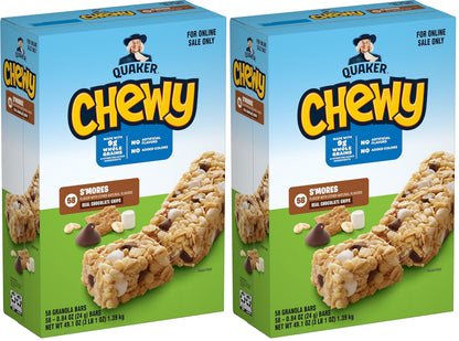 Quaker Chewy Granola Bars, Chewy & Dipps Variety Pack, (58 Bars), Whole Grains, No Artificial Flavors, No Added Colors