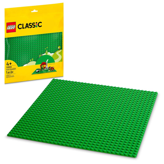 LEGO Classic Green Baseplate, Square 32x32 Stud Foundation to Build, Play, and Display Brick Creations, Great for Grassy Nature Landscapes, 11023,4+ Years