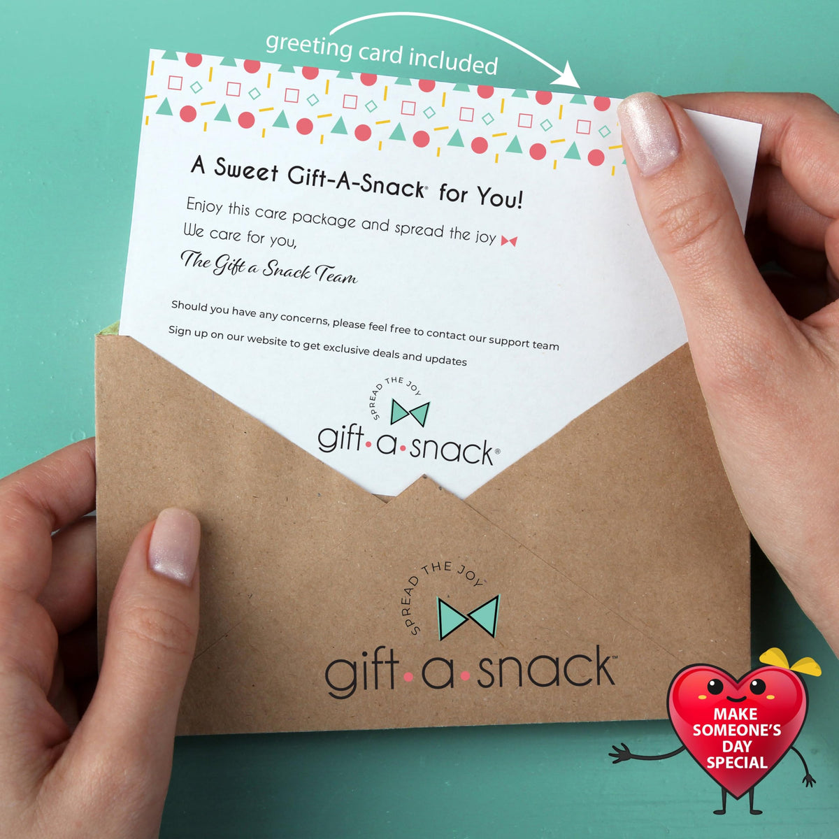 Gift A Snack - Fathers Day Treats Snack Box Variety Pack Care Package + Greeting Card (40 Count) Birthday Sweet Treats Gift Basket, Candies Chips Crackers Bars Office Food Assortments & Variety Gifts