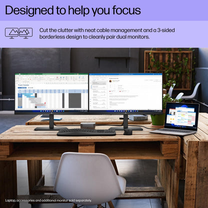 HP 24mh FHD Monitor - Computer Monitor with 23.8-Inch IPS Display (1080p) - Built-in Speakers and VESA Mounting - Height/Tilt Adjustment for Ergonomic Viewing - HDMI and DisplayPort - (1D0J9AA#ABA)