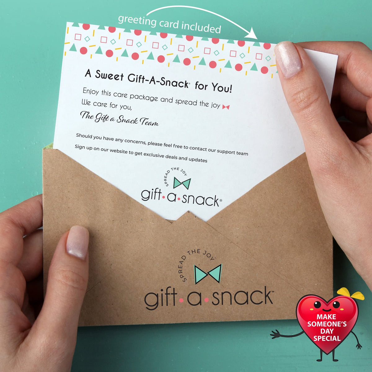 Gift A Snack - Fathers Day Treats Snack Box Variety Pack Care Package + Greeting Card (40 Count) Birthday Sweet Treats Gift Basket, Candies Chips Crackers Bars Office Food Assortments & Variety Gifts