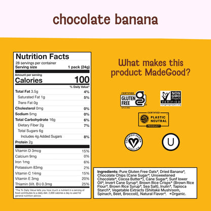 MadeGood Granola Bites Chocolate Chip & Strawberry Variety Pack (28 Count) Gluten Free and Organic Snacks