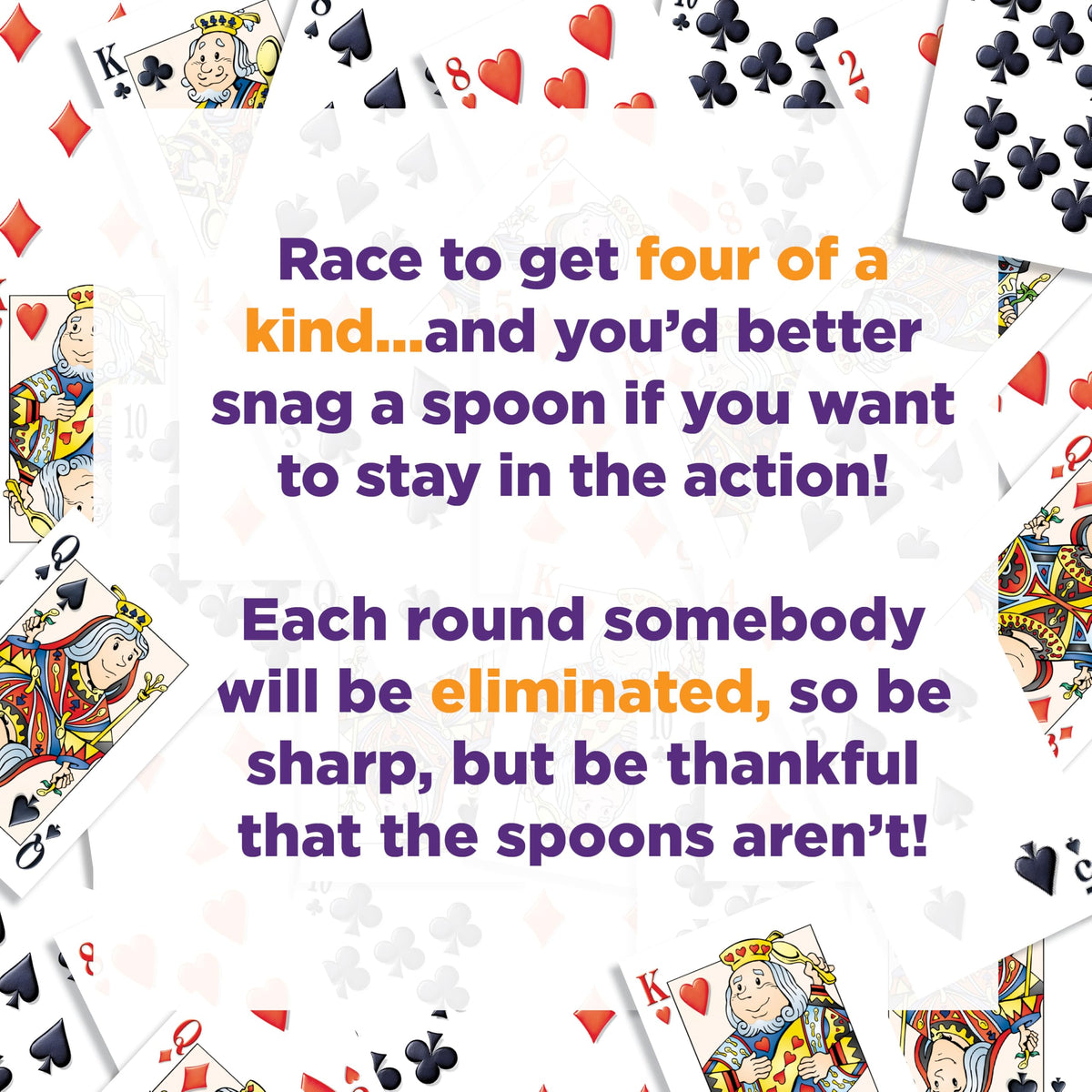 PlayMonster Spoons in a Case, Card Games for Kids - Spoons Game, Fun Family Games for Kids and Adults, Game Night, Travel Games, 3-6 Players, Ages 7+