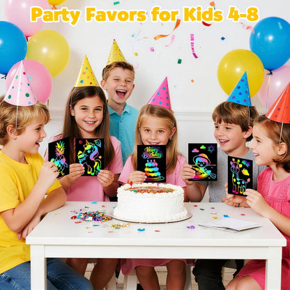 ZMLM Scratch Paper Art Set: 60 Pcs Magic Art Craft Kid Return Gifts Scratch Paper Supplies Toddler Preschool Learning Toys for Age 3 4 5 6 7 8 Girls Boys Birthday Activities Party Favors