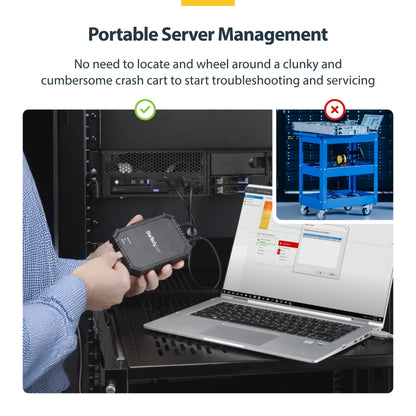 StarTech.com Portable Laptop Crash Cart Adapter, USB/VGA Analogue KVM Console, File Transfer & Video Capture, Windows/Linux/MacOS, TAA