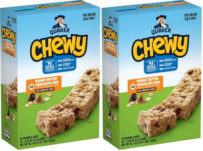 Quaker Chewy Granola Bars, Chewy & Dipps Variety Pack, (58 Bars), Whole Grains, No Artificial Flavors, No Added Colors