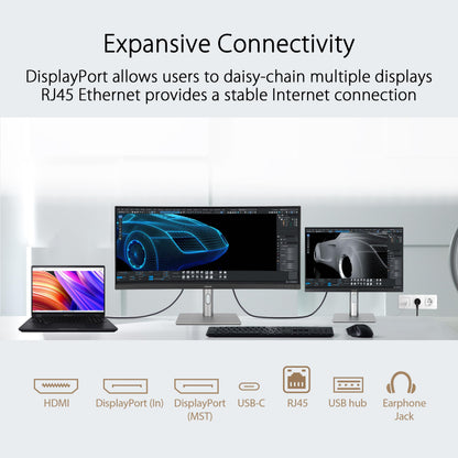 ASUS ProArt Display PA278QV 27” WQHD (2560 x 1440) Monitor, 100% sRGB/Rec. 709 ΔE < 2, IPS, DisplayPort HDMI DVI-D Mini DP, Calman Verified, Eye Care, Anti-Glare, Tilt Pivot Swivel Height Adjustable