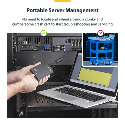 StarTech.com Portable Laptop Crash Cart Adapter, USB/VGA Analogue KVM Console, File Transfer & Video Capture, Windows/Linux/MacOS, TAA