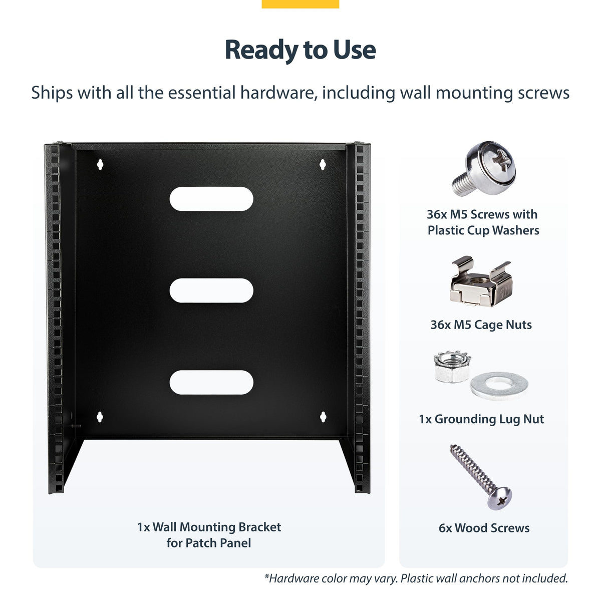 StarTech.com 6U Wall Mount Network Rack - 14 Inch Deep (Low Profile) - 19" Patch Panel Bracket for Shallow Server and IT Equipment, Network Switches - 44lbs/20kg Weight Capacity, Black (WALLMOUNT6)