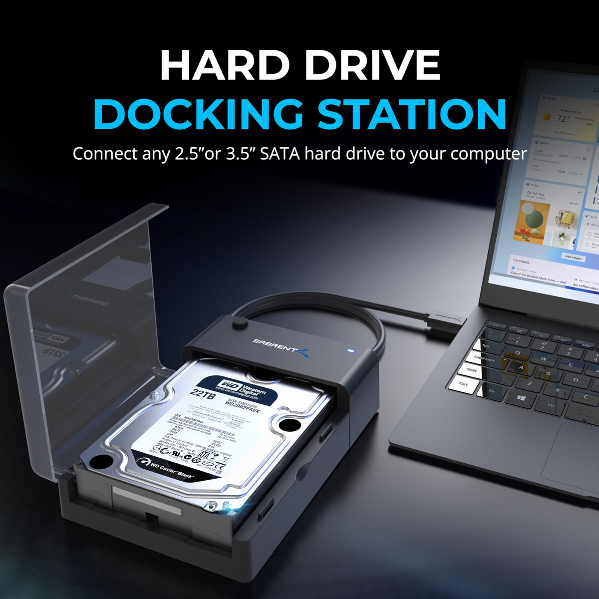 SABRENT USB 3.0 to SATA Hard Drive Docking Station, 2.5/3.5in (EC-DFLT)
