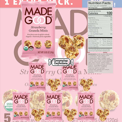 MadeGood Granola Minis 15 Pack Variety Pack - 3 Flavors Included - 5 Packs of Each Flavor - Chocolate Banana, Strawberry, Chocolate Chip - Tasty On-The-Go Snack in Cornershop Confections Pack