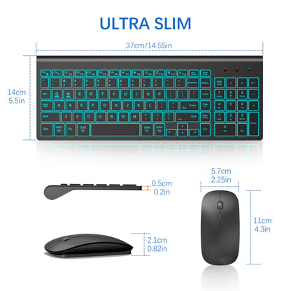 TopMate Wireless Keyboard and Mouse Ultra Slim Combo, 2.4G Silent Compact USB 2400DPI Mouse and Scissor Switch Keyboard Set with Cover, Batteries Included, for PC/Laptop/Windows/Mac - White