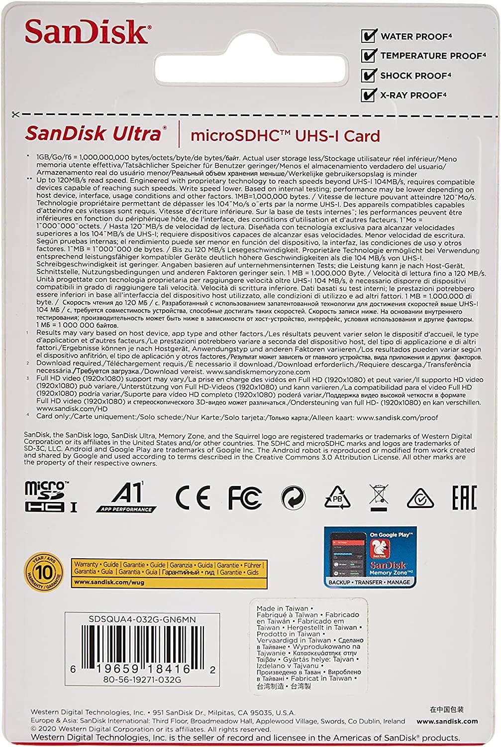 SANDISK 256GB Ultra microSD Card + Adapter, Up to 150MB/s Read Speeds
