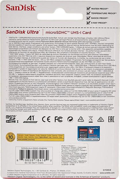 SANDISK 256GB Ultra microSD Card + Adapter, Up to 150MB/s Read Speeds