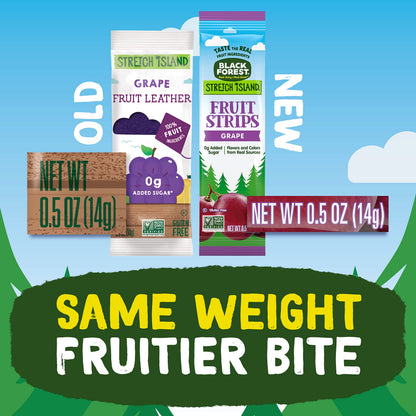 Black Forest, Stretch Island, Fruit Strips, Cherry, Apple, Raspberry, Grape, Strawberry, and Apricot, Zero Grams Added Sugar Non-GMO, 48 ct